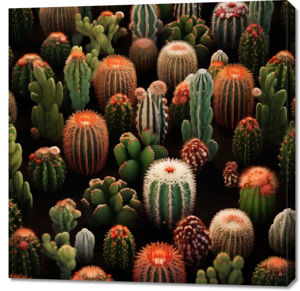 Obraz 90x90cm Ogród Kaktusów zdjęcie 1