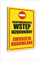 Tabliczka znak informacyjny nadruk 30x20 nieupoważnionym wstep wzbroniony