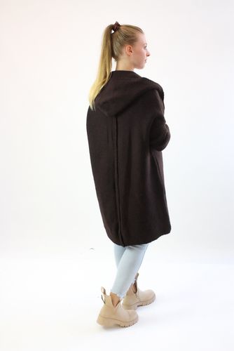 Wełniany kardigan z kapturem Paula Brązowy UNI na Arena.pl