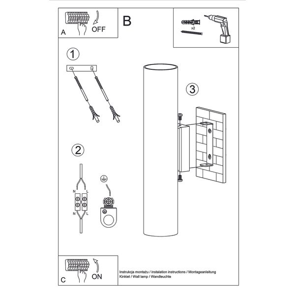 Kinkiet LAGOS 2 złoty połysk zdjęcie 6