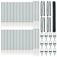 Ogrodzenie z słupkami Zielony 1.5 x 100 m Stal pokryta PCV