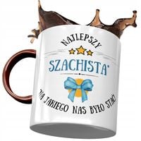 Kubek Bordowy Dla Szachisty Najlepszy Szachista Z Nadrukiem Ze Zdjęciem