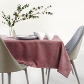 Zestaw obrus + bieżnik plamoodporny GAIA 115x250 + 35x250 Brudny Róż