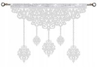 Firana nowoczesna EKRAN ażur Girlanda z kryształkami GLAMUR biała 140