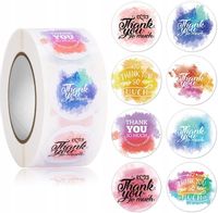 Naklejki dekoracyjne etykiety samoprzylepne Dziękuje Thank you 500 sztuk
