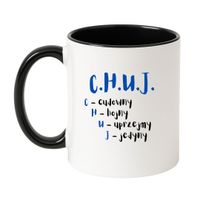 KUBEK "C.H.U.J." Wzór - Klasyczny Biało-Czarny 330 ml