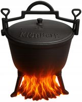 KOCIOŁEK ŻELIWNY GARNEK MYŚLIWSKI WĘGIERSKI NA OGNISKO GRILL PIECZONKI