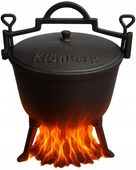 KOCIOŁEK ŻELIWNY GARNEK MYŚLIWSKI WĘGIERSKI NA OGNISKO GRILL PIECZONKI