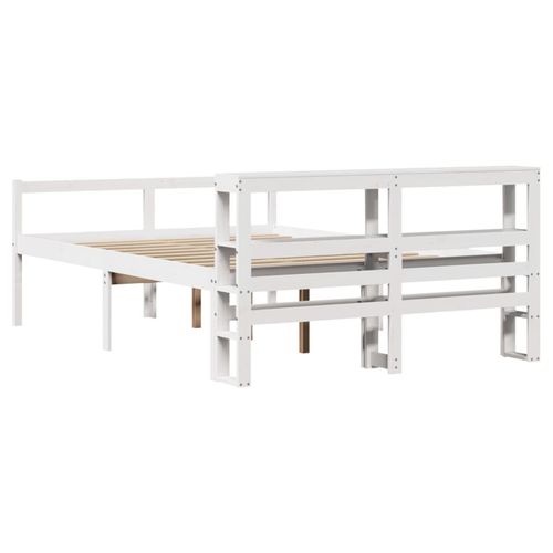 Łóżko dla seniora, z wezgłowiem, białe, 140x200 cm, sosnowe na Arena.pl