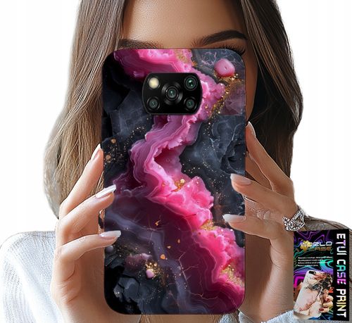 ETUI DO XIAOMI POCO X3 - RÓŻOWY MARMUREK PLECKI, MODNE WZORY na Arena.pl