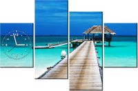 120CM 80CM ZEGAR 4 ELEM DOMEK TROPIKACH OBRAZ ŚCIENNY