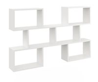 Regał ścienny, półka wisząca, 127x18x80 cm, biały, mat | TYLETEGOTU