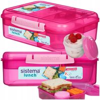 LUNCH BOX ŚNIADANIÓWKA SISTEMA POJEMNIK BOX BENTO 1650ml Z PRZEGRÓDKAMI SOS