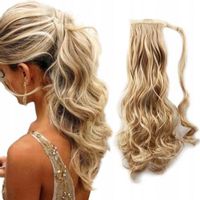 Doczepiany KUCYK KITKA Włosy Kręcone Loki Fale PL Blond 27-613#