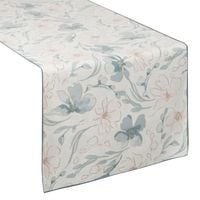 Bieżnik INES 10 40x140 cm beż niebieski kwiatowy wzór vintage