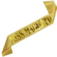 Miss Magister - złota szarfa ze złotym nadrukiem