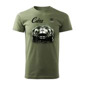 Koszulka z samochodem Roadster AC Cobra kolekcjonerska męska khaki REGULAR M
