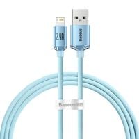 kabel usb do ip baseus crystal shine, 2.4a, 1.2m (niebieski)