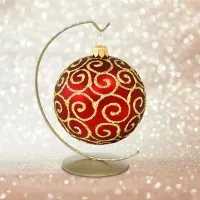 Stojak Na Bombkę Dekorowaną Złoty