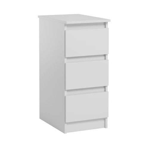 Wąska Szafka Do Biura Salonu 3 Szuflady Dostawka Jaris Biały Mat na Arena.pl