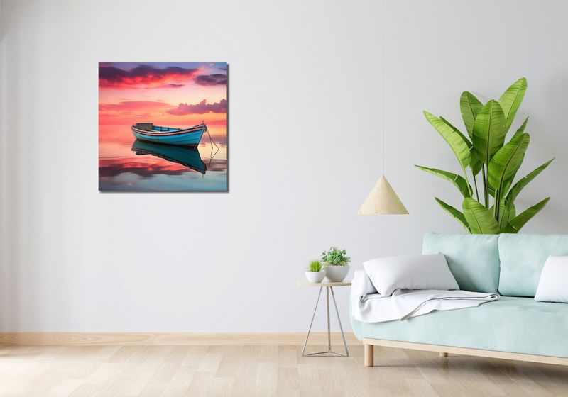 Obraz 70x70cm Spokój przed Połowem zdjęcie 2