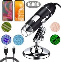 MIKROSKOP CYFROWY 1600x 2MP 8 LED ANDROID USB-C PC MAC PRZENOŚNY