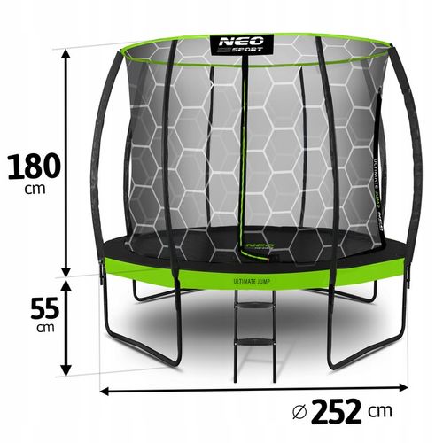 TRAMPOLINA OGRODOWA DLA DZIECI 252cm 8ft PREMIUM na Arena.pl