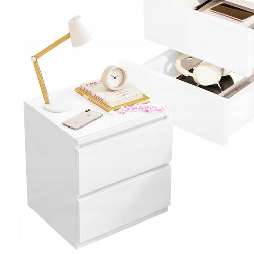 SZAFKA NOCNA DO SYPIALNI SALONU POKOJU SZAFKA Z SZUFLADAMI MAŁA BIAŁA na Arena.pl