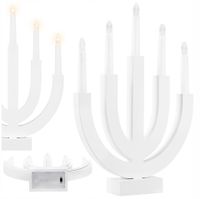 ŚWIECZNIK ADWENTOWY 5LED ŚWIĄTECZNY LAMPKI ŚWIECE DEKORACJA ŚWIECZKI BIAŁY