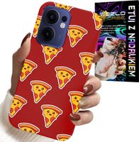ETUI DO OPPO FIND X5 LITE - WZÓR Z WESOŁĄ PIZZĄ NA CZERWONYM TLE