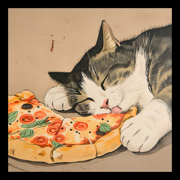 Plakat 30x30cm Pizza Dla Kota zdjęcie 2