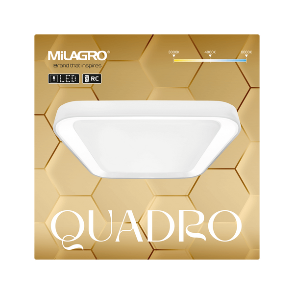 Kwadratowa lampa sufitowa Quadro LED 38W 3000-6000K do holu biała zdjęcie 3