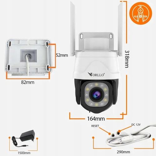 Kamera IP ORLLO Z17 PRO 4K zewnętrzna obrotowa GSM na kartę SIM 8MPx na Arena.pl