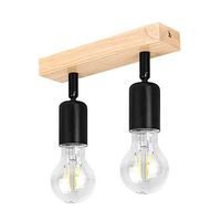 KINKIET LED EOS CZARNY 50W OBRÓT 350 STOPNI DREWNO STAL