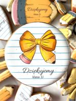 CIASTKO KOKARDA Z ZESZYTU SZKOLNY PREZENT DLA NAUCZYCIELA OD KLASY