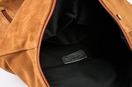 VERA PELLE plecak damski zamszowy elegancki z ćwiekami V409 c.fioletowy na Arena.pl