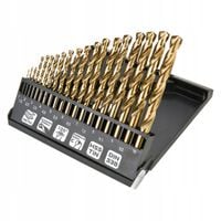 Wiertła do metalu HSS-TiN 1.0-10.0 mm zestaw 19 szt. NEO TOOLS