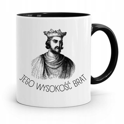 Kubek Czarny Prezent Dla Brata Jego Wysokość Brat Z Nadrukiem Ze Zdjęciem na Arena.pl