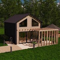 Domek całoroczny drewniany 685 x 480 m piętrowy