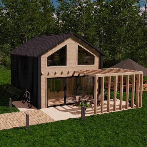 Domek całoroczny drewniany 685 x 480 m piętrowy na Arena.pl