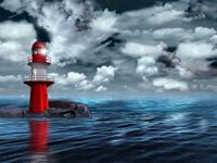 FOTOTAPETA KRAJOBRAZ WIDOK MORZE LATARNIA MORSKA