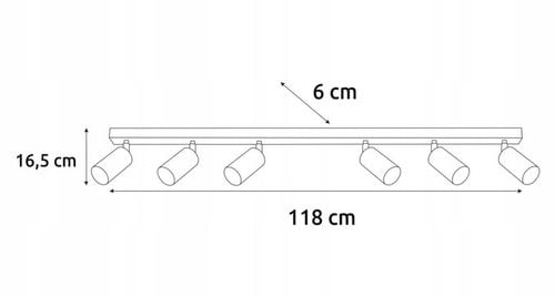 Lampa sufitowa szyna spot kinkiet oprawa natynkowa + 6x GU10 LED 6W na Arena.pl