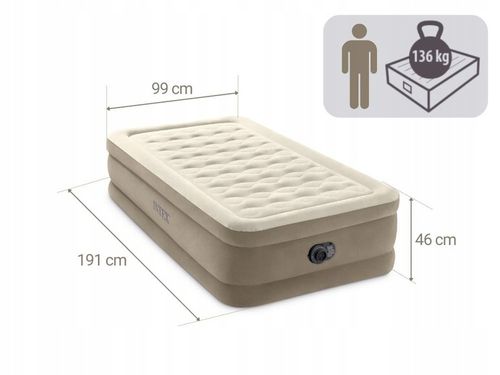 Materac Dmuchany Jednoosobowy Łóżko z Pompką 230V Intex 64426ND MODEL 2024 na Arena.pl