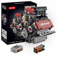 Klocki techniczne model silnika V8 zmotoryzowany 478 el. ABS samochodowe
