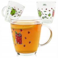 SZKLANKA Z UCHEM KUBEK SZKLANY TRADYCYJNY DO KAWY HERBATY 320 ML