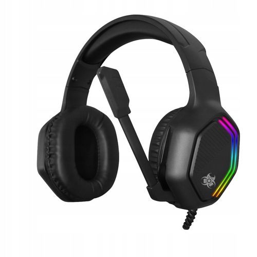 SŁUCHAWKI GAMINGOWE NASZUSZNE Z MIKROFONEM PRZEWODOWE RGB DLA GRACZY JACK na Arena.pl