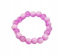 Bransoletka ze szklanych cieniowanych koralików rożowy, biały MF32483