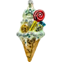 Bombka choinkowa szklana: Lodowy rożek Świąteczny