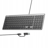 Klawiatura membranowa UNITEK SlimTap USB-C/USB-A