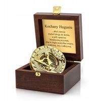 Mosiężny Kompas Zegar Słoneczny Busola Prezent Urodziny Emerytura